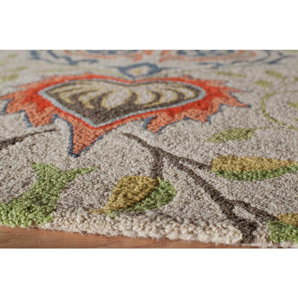 Handmade Multi-Color Floral Wool 9' x 12' Area Rug