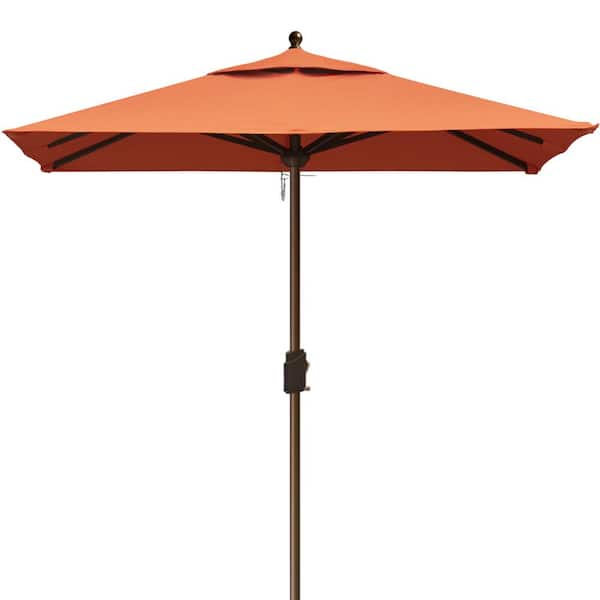 Terracemaster USA 6 ft. x 6 ft. 10-Year-Non-Fading Sunumbrella Square Market Umbrella Patio Outdoor Table Umbrella in Rust