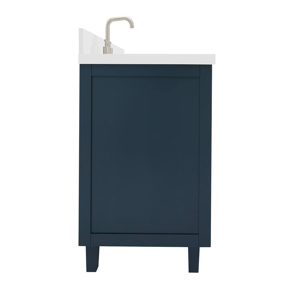 Midnight Blue 55" Single Sink Vanity with Quartz Top