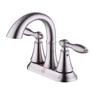 Winchester 4 in. Centerset 2-Handle Bathroom Faucet with Pop-Up Drain Assembly in Brushed Nickel