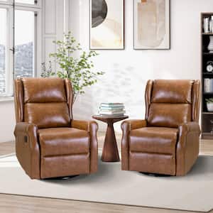 Chiang Camel Faux Leather Swivel Recliner with Rocking (Set of 2)