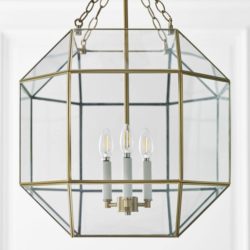 Morrison Satin Brass Glass Jar Indoor/Outdoor Lantern
