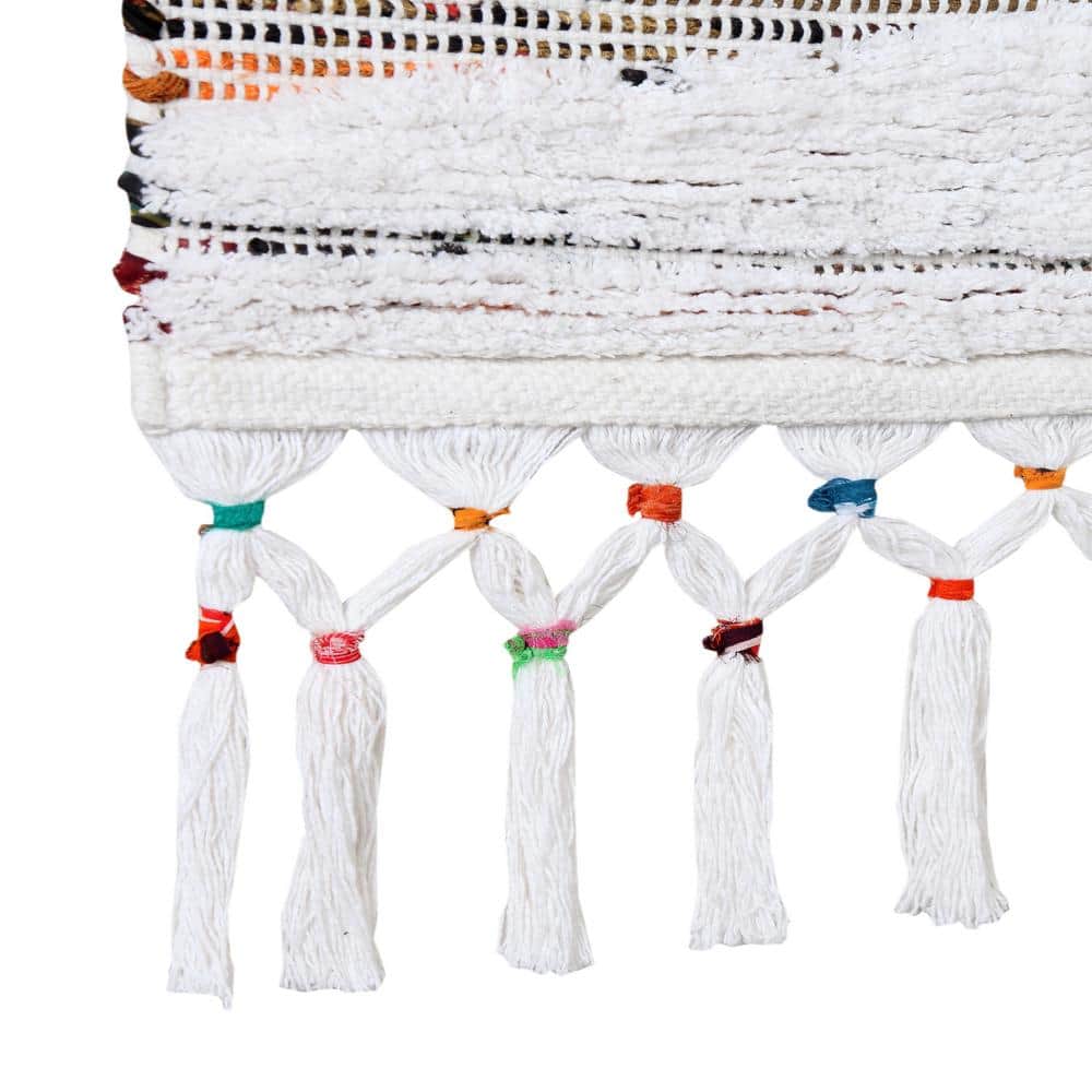 Boho Chindi Multicolor Woven Wall Hanging with Fringe