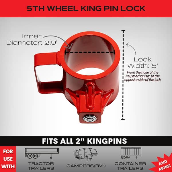 Lot of 6 Same Key Anti Theft KING PIN Lock For Container Trailer RV Wheel  Camper