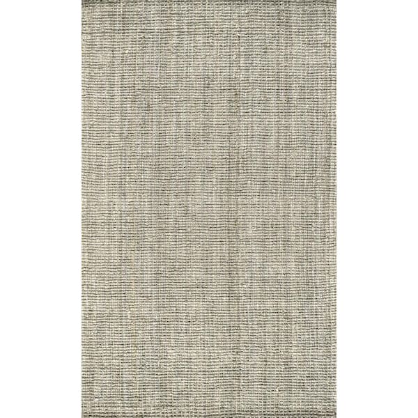 Pata Hand Woven Chunky Jute Gray 9 ft. x 12 ft. Area Rug