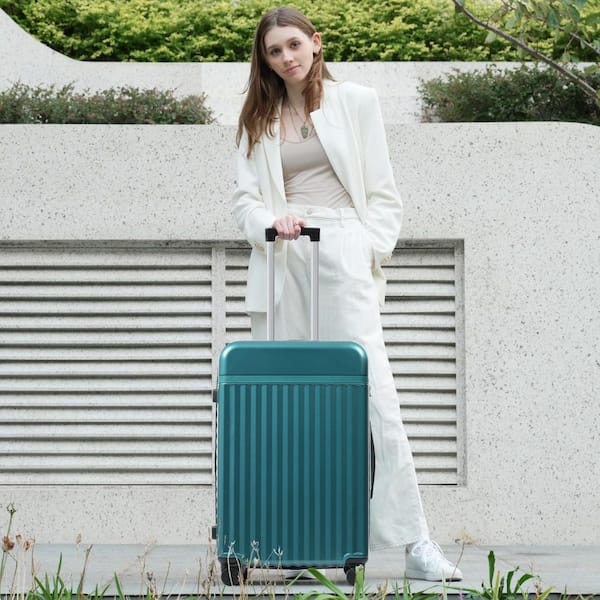 Tatahance 3-Piece Dark Green Hardside Spinner Wheels Luggage Set