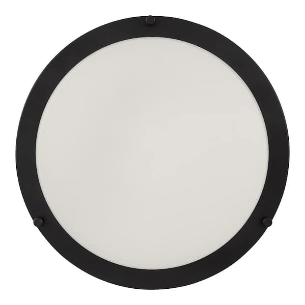 Hampton Bay Flaxmere 14 in. Bronze Dimmable Integrated LED Flush
