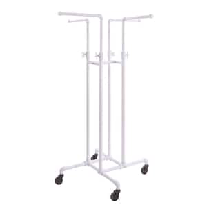 Adjustable White Steel Clothes Rack 16 in. W x 72 in. H