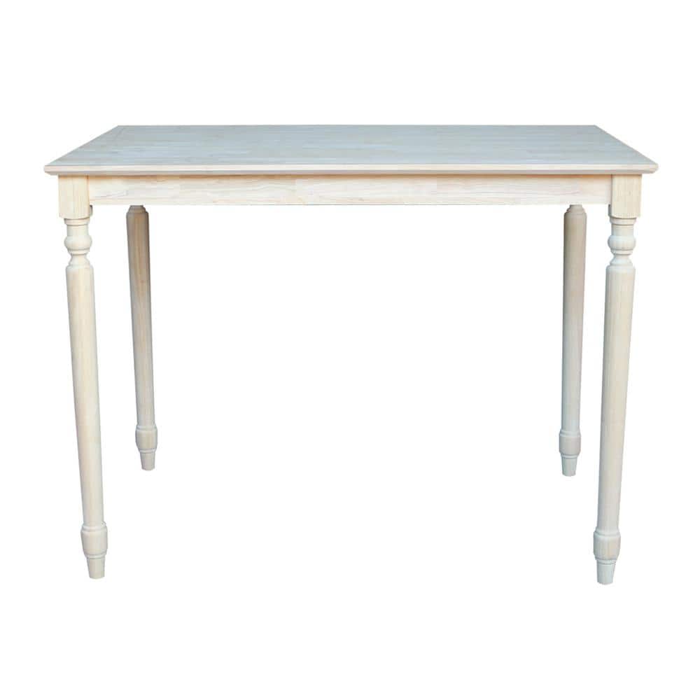 Classic Unfinished Solid Wood Counter Height Dining Table