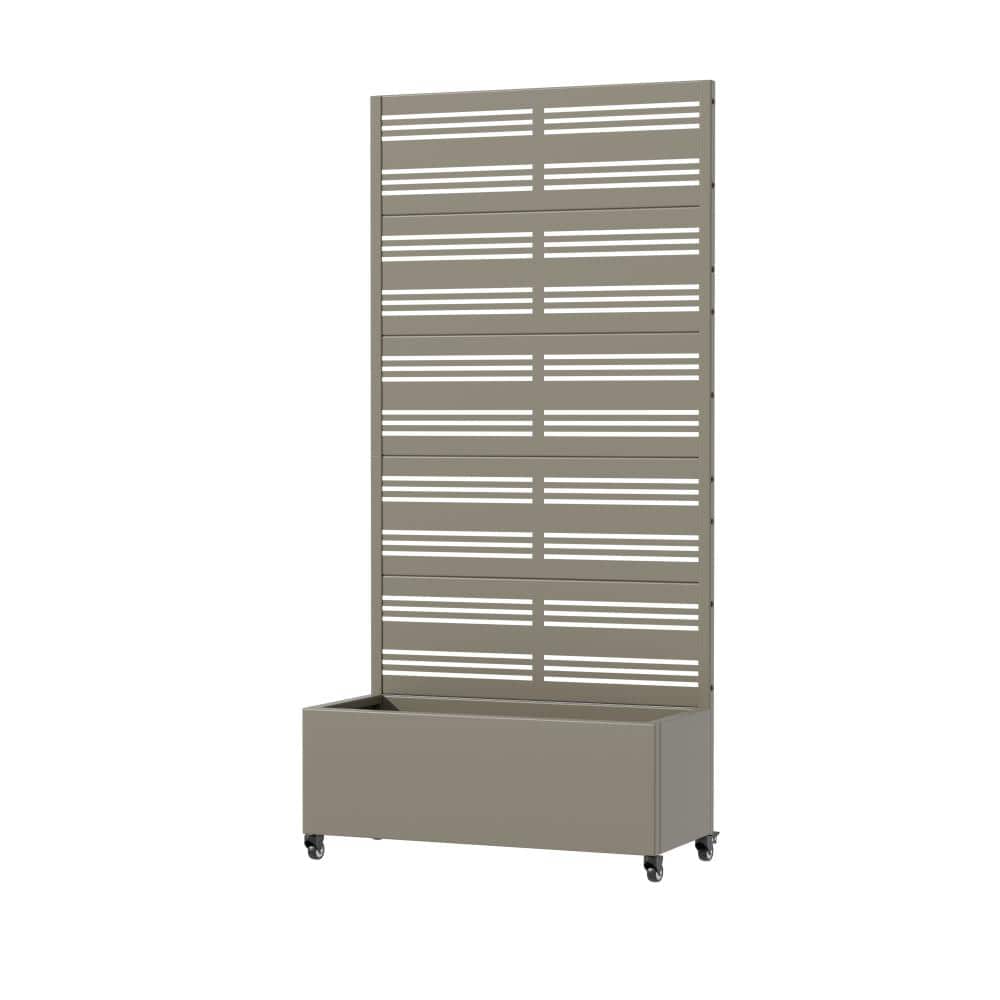 72 in. H x 35 in. W Olive Outdoor Galvanized Steel Privacy Screen Planter Box Trellis with Detachable Wheels price history on PriceWatchPro
