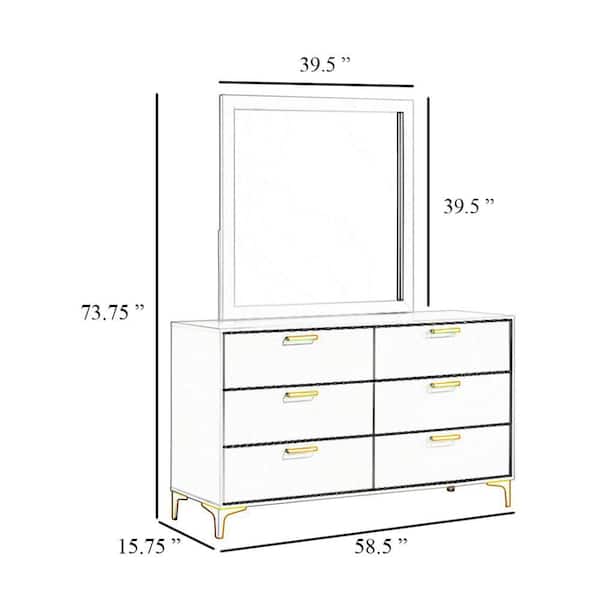 black white and gold dresser Elegant Black and White Inlaid Chest of Drawers main image 0