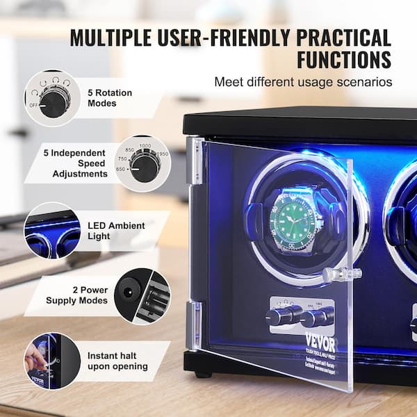 VEVOR Dual Watch Winder with 2-Super Quiet Mabuchi Motors