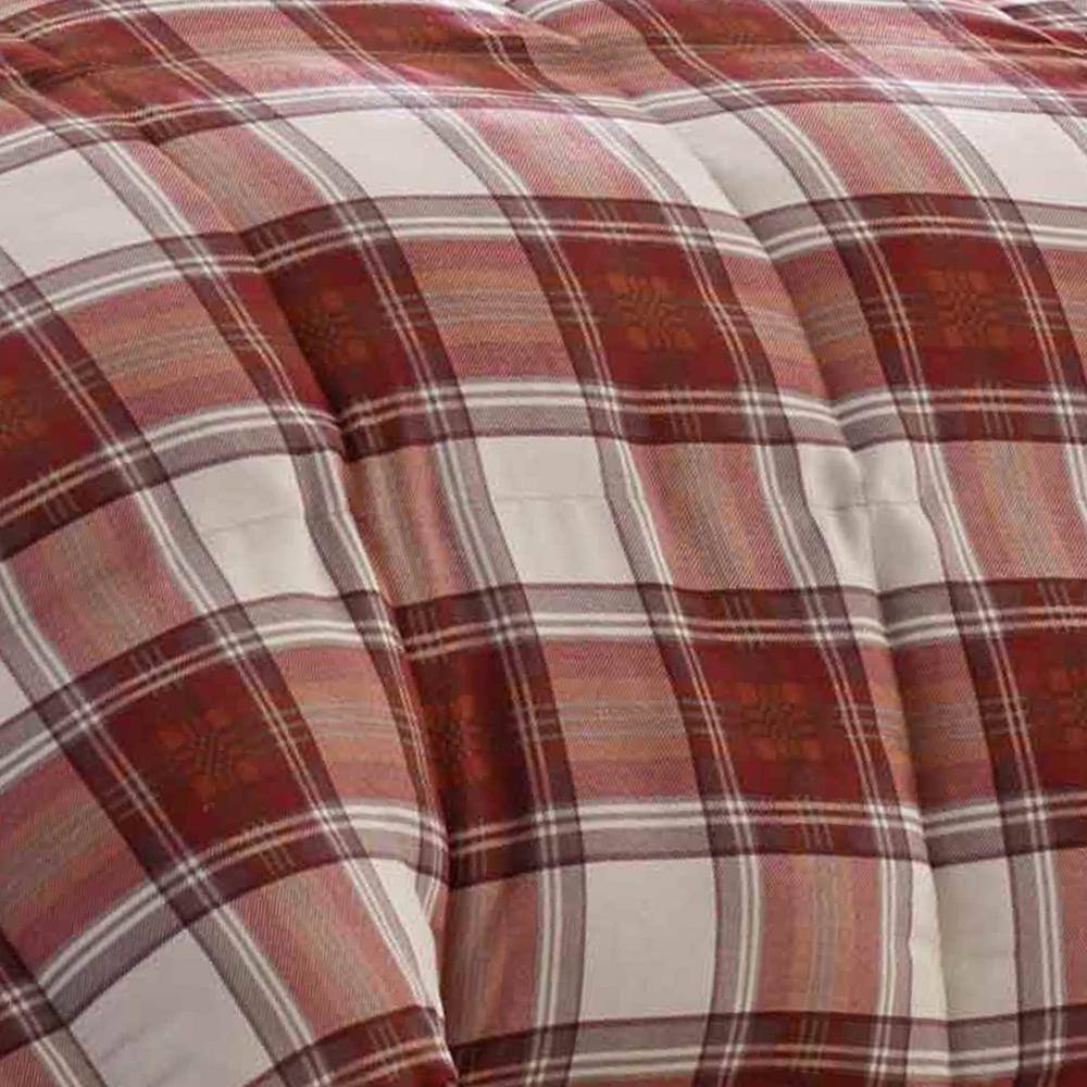 King Red Plaid Cotton Flannel Duvet Cover Set