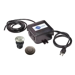 Dual Outlet Sink-Top Air Switch Kit w/ Satin Nickel & Mocha Bronze Buttons for InSinkErator Garbage Disposal