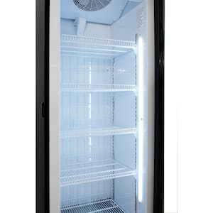 24 in. 12 cu. ft. Freezer Frost Free Defrost Upright Freezer, Commercial 1 Glass Door Merchandiser in Black