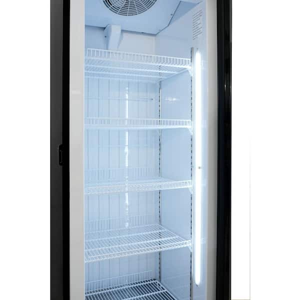 24 in. 12 cu. ft. Freezer Frost Free Defrost Upright Freezer, Commercial 1 Glass Door Merchandiser in Black