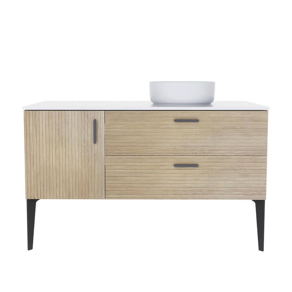 47.67 in. W x 19.11 in. D x 23.05 in. H Freestanding Bath Vanity Set in Oak with White Engineered Stone Top price history on PriceWatchPro
