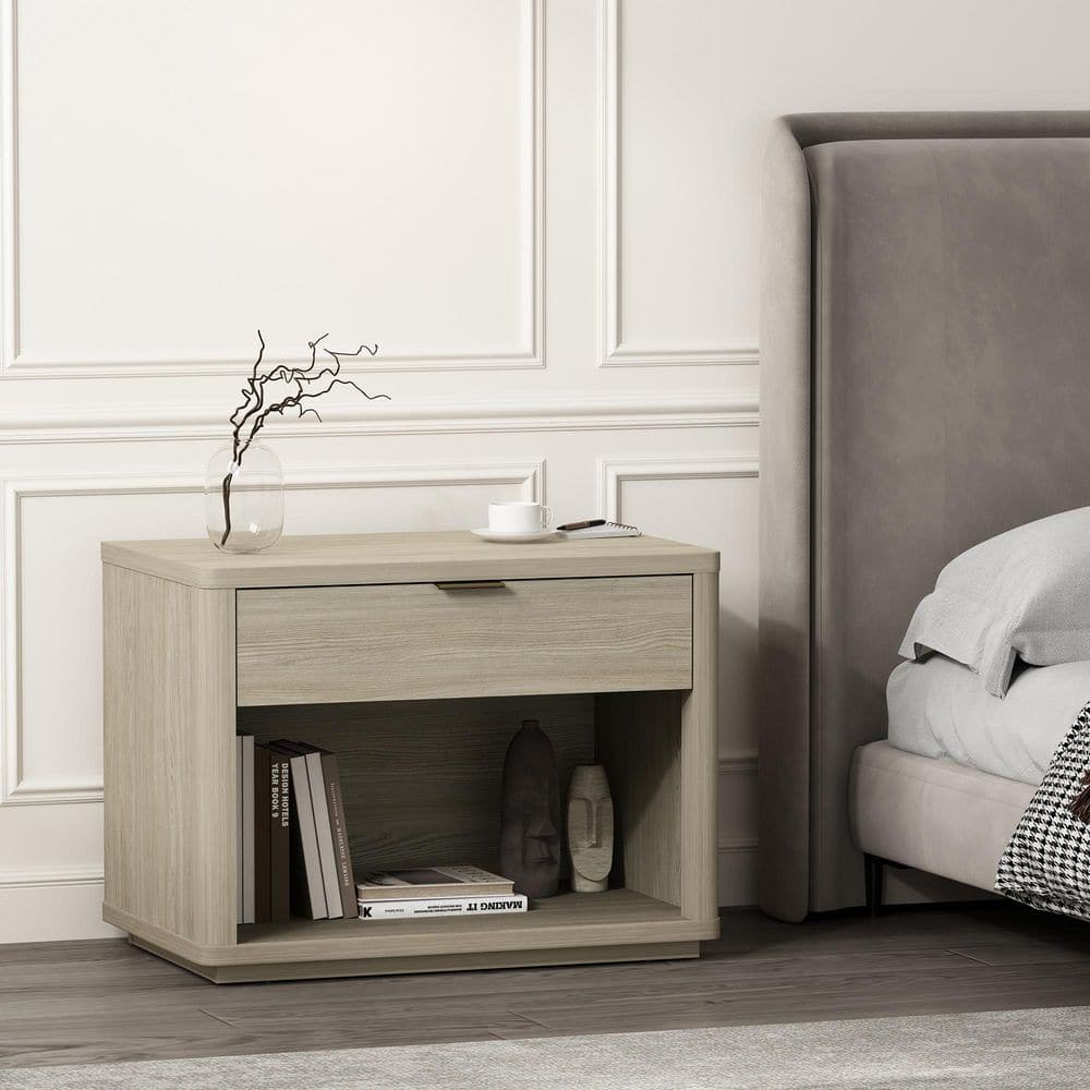 Manhattan Comfort Evelyn Modern Natural 1-Full Extension Drawer 32