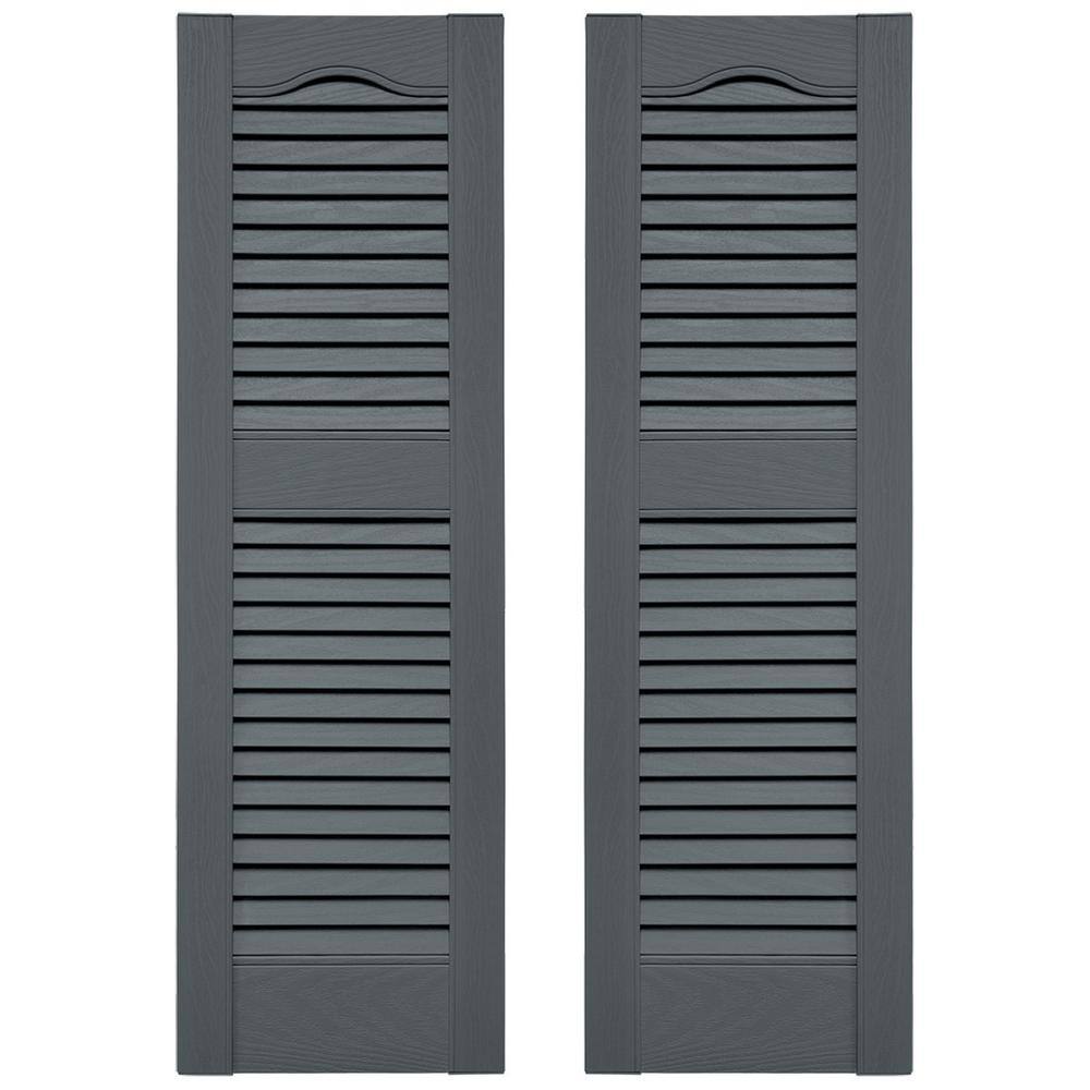 TailorMade 12 in. W x 73 in. H Louvered Vinyl Shutters Pair in Storm Cloud price history on PriceWatchPro