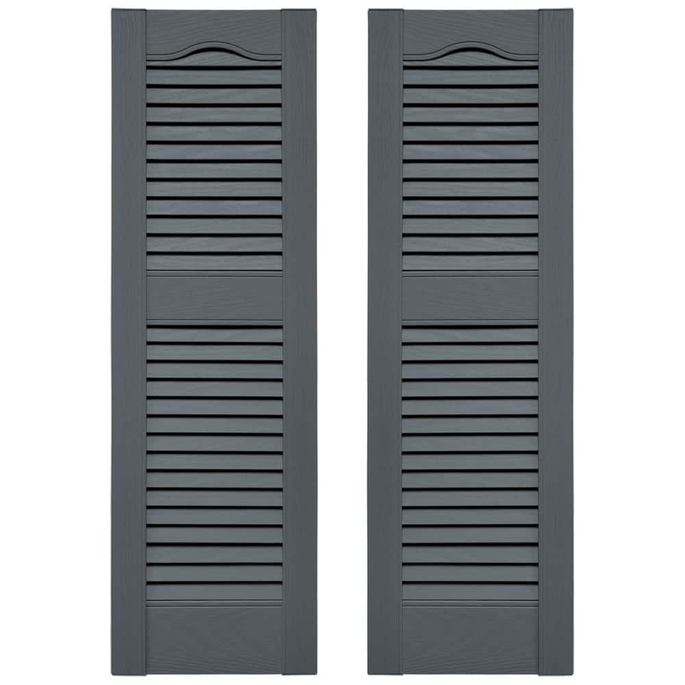 Builders Edge 14.5 in. W x 67 in. H Louvered Vinyl Shutters Pair in Storm Cloud price history on PriceWatchPro
