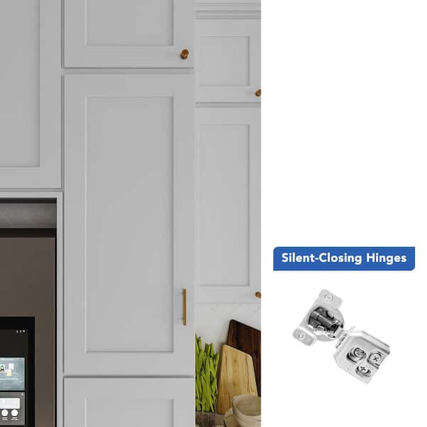 18 in. W x 24 in. D x 42 in. H Ready to Assemble Double Shaker Pantry Kitchen Cabinet in Laguna Grey