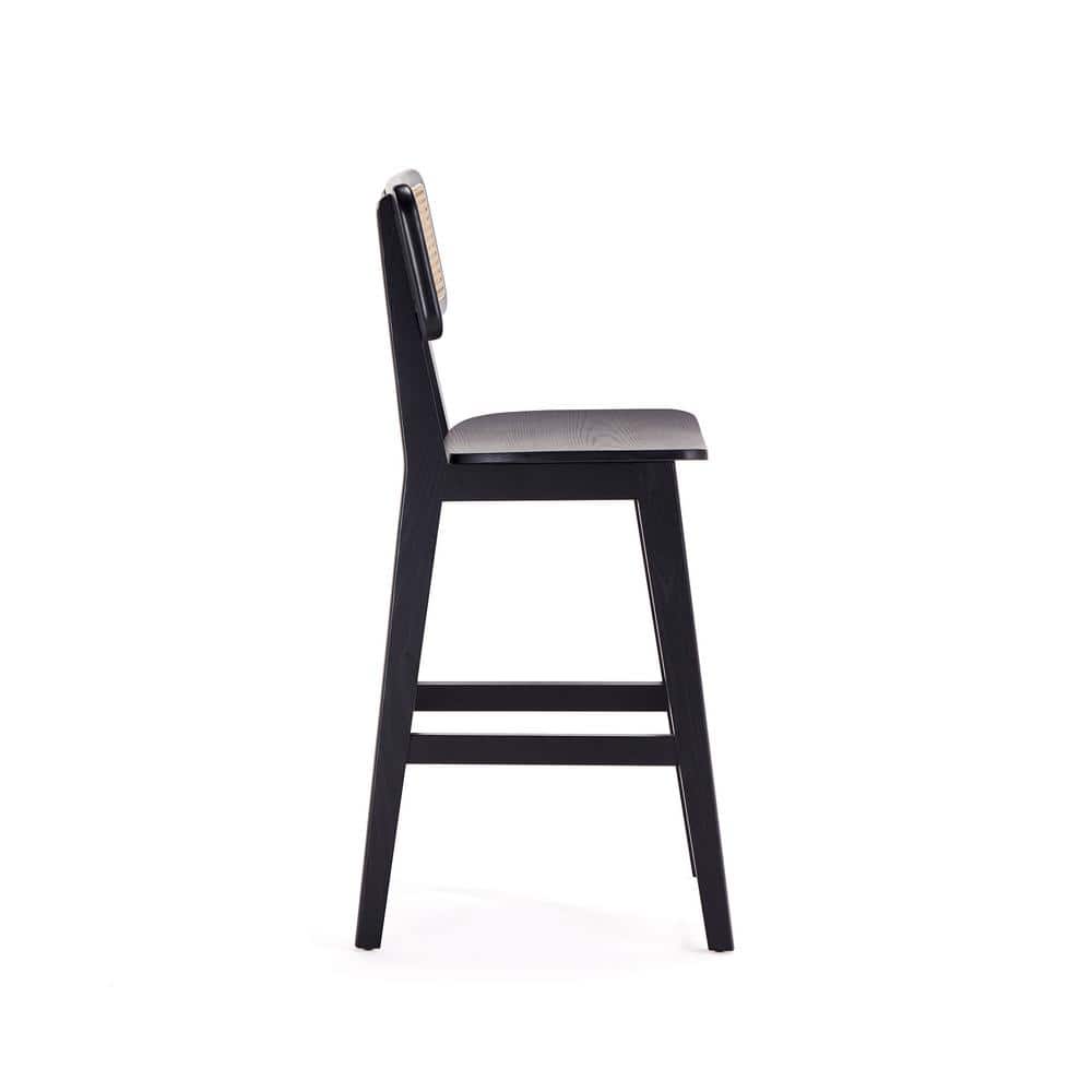 Ash Wood Black and Natural Cane Dining Chair