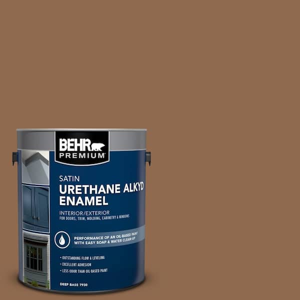 1 gal. #PPU4-01 Caramel Swirl Urethane Alkyd Satin Enamel Interior/Exterior Paint