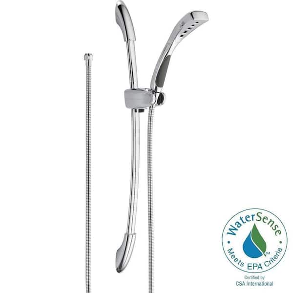 Delta 1-Spray 2.0 GPM Hand Shower with Slide Bar Featuring H2Okinetic Spray in Chrome