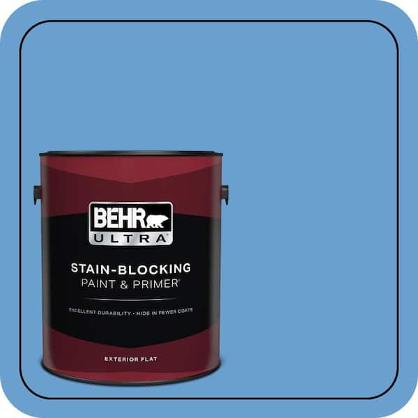 BEHR ULTRA 1 gal. #P520-4 Cornflower Flat Exterior Paint & Primer