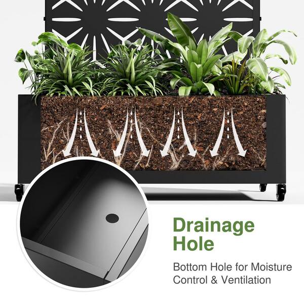 47 in. x 16 in. x 12 in. Black Steel star-shaped Outdoor