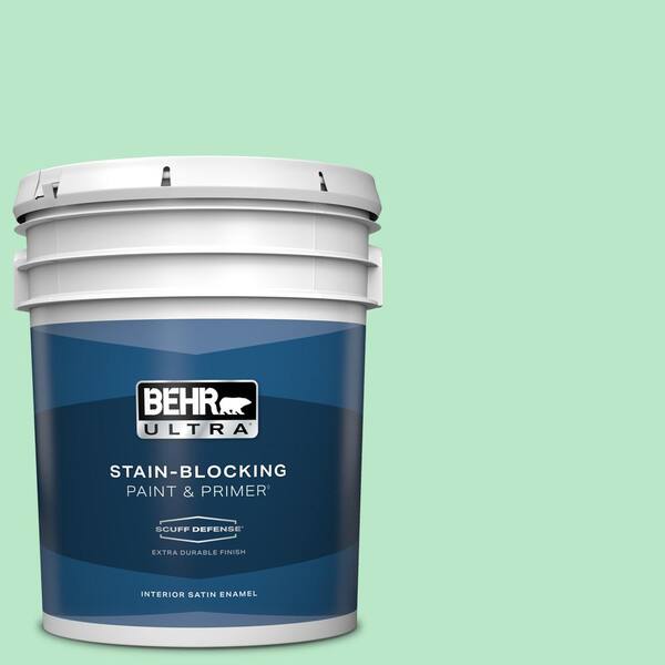 BEHR ULTRA 5 gal. #460A-3 Canton Jade Extra Durable Satin Enamel Interior Paint & Primer