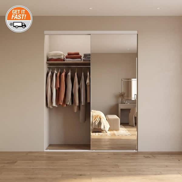 Impact Plus 60 in. x 80 in. Beveled Edge Backed Mirror Aluminum