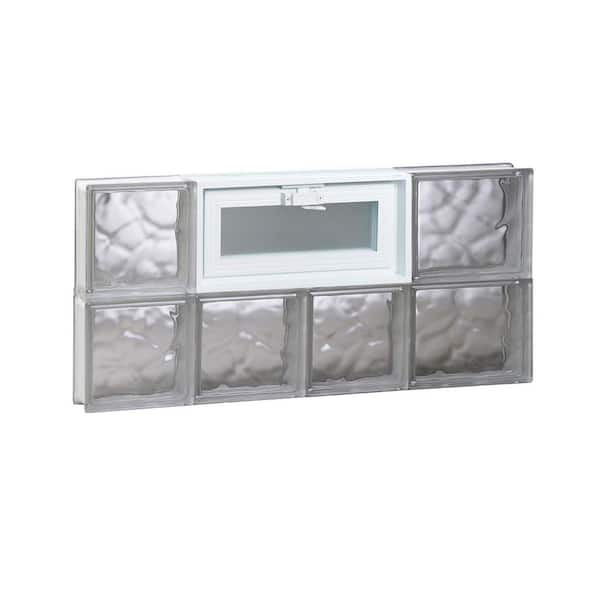 Clearly Secure 25 in. x 11.5 in. x 3.125 in. Frameless Wave Pattern Vented Glass Block Window