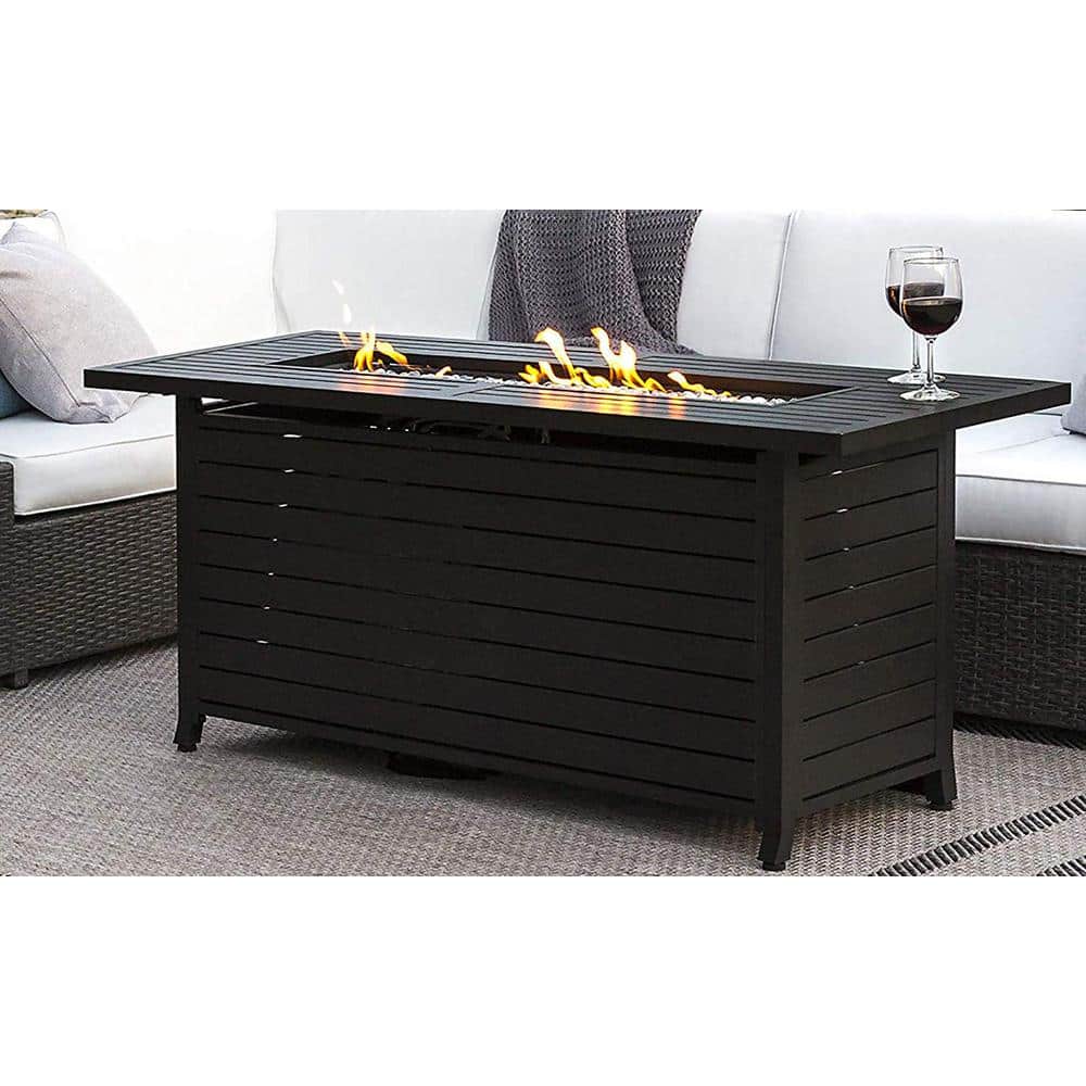 Hammered Bronze 54" Gas Fire Pit Table