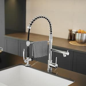 Modern Solid Brass Single Handle Pull Down Sprayer Kitchen Faucet in Chrome
