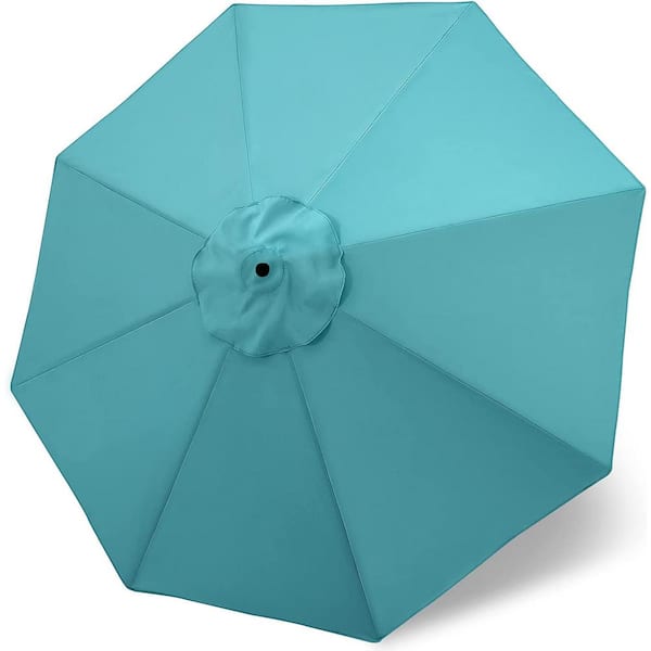 Cubilan Patio Umbrella 9 ft Replacement Canopy for 8 Ribs-Turquoise, Market Umbrella