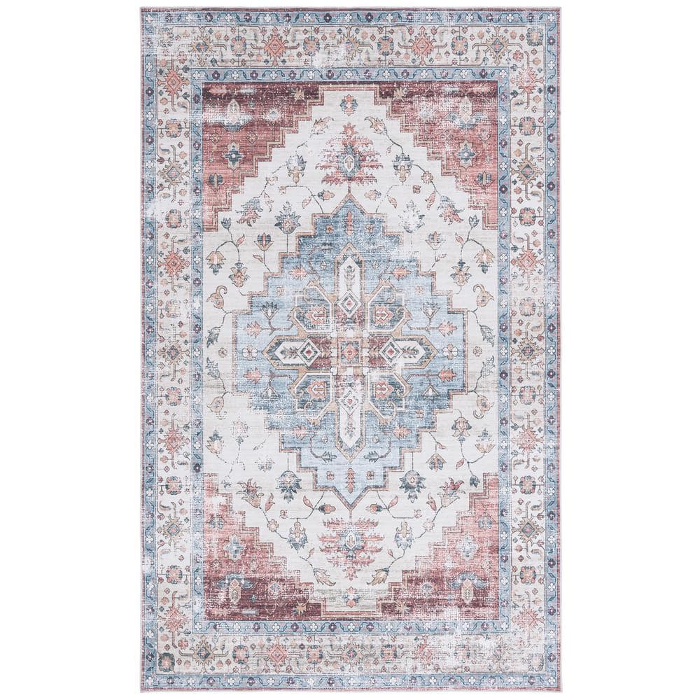 Arizona Sage/Ivory 5 ft. x 8 ft. Distressed Border Ornate Machine Washable Area Rug price history on PriceWatchPro