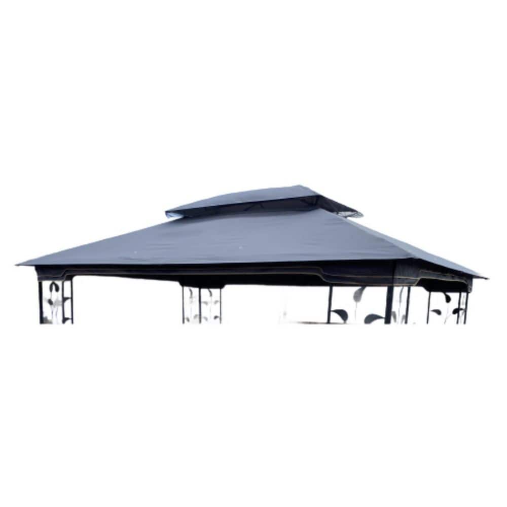 13 x 10 ft. Patio Double Roof Gazebo Replacement Canopy Top Fabric, Gray price history on PriceWatchPro