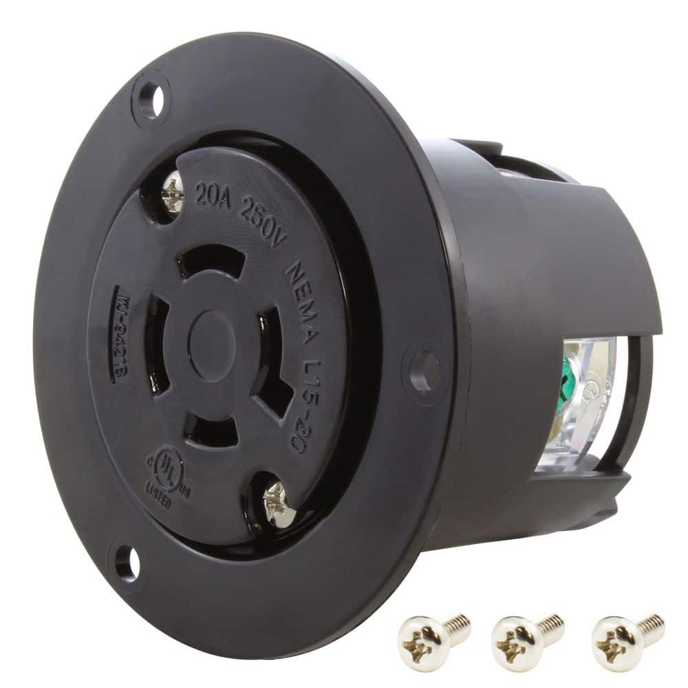 3-Phase 20A 250V L15-20R Flanged Outlet UL and C-UL Listed price history on PriceWatchPro