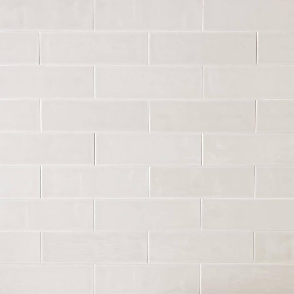 TILE CONNECTION Bedouin Off White Subway Tile 4 in. x 6 in. Glossy ...