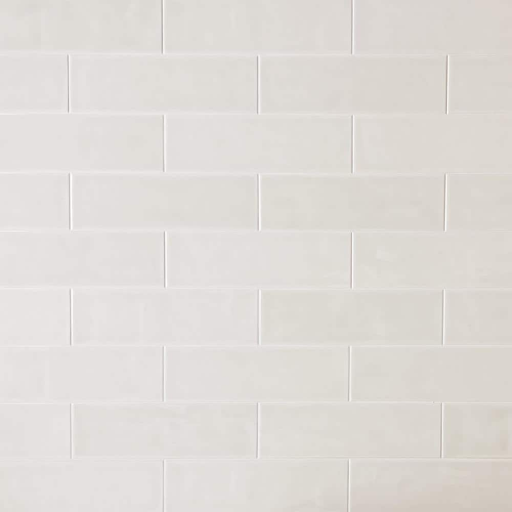 TILE CONNECTION Bedouin Off White Subway Tile 4 in. x 6 in. Glossy ...