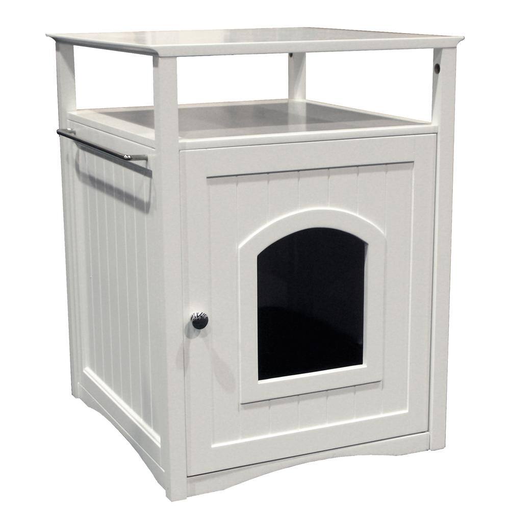 zoovilla White Cat Washroom Litter Box Cover MPS006 - The Home Depot