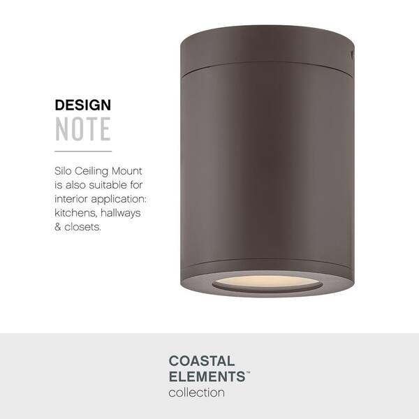 HINKLEY - Silo 5.0 in. 1-Light Architectural Bronze Flush Mount