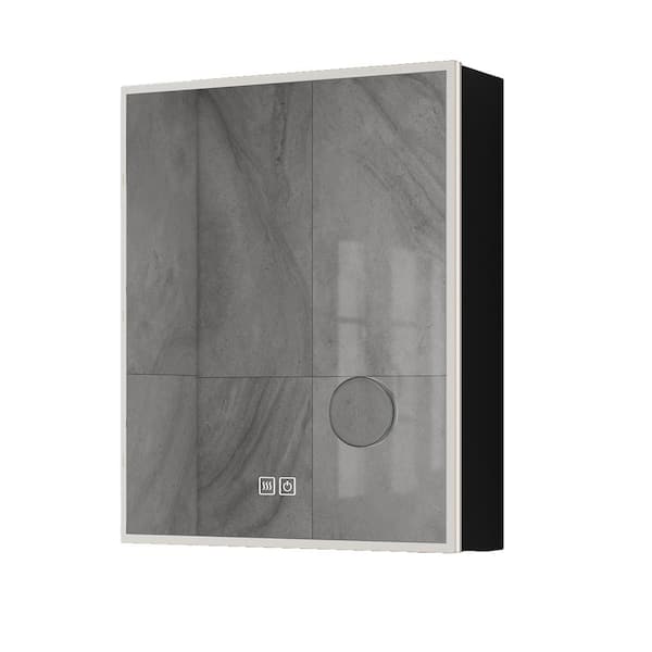 Unbranded 24 in. W x 6 in. D x 30 in. H Rectangular Silver Aluminum Recessed/Surface Mount Medicine Cabinet with Mirror