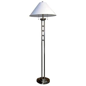63 in. Silvertone Metal Floor Lamp
