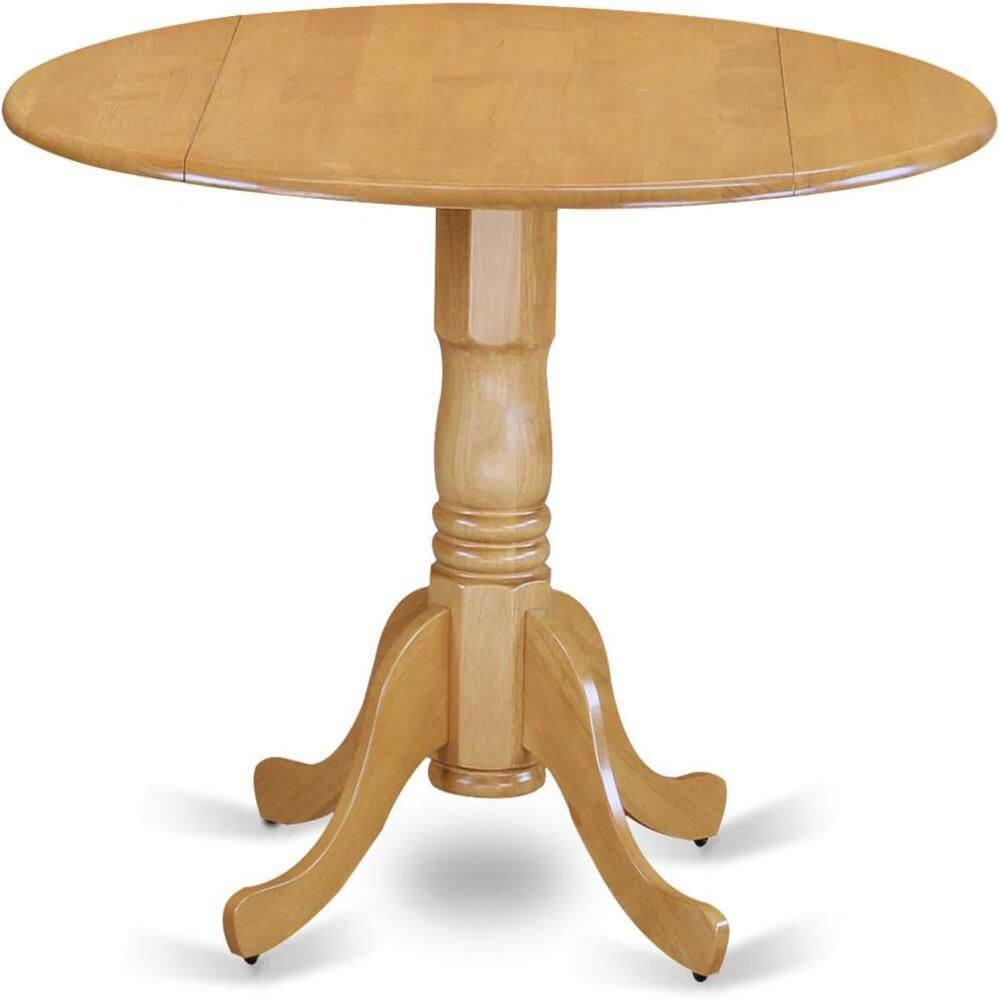 Natural Oak 3-Piece Round Drop Leaf Dining Set