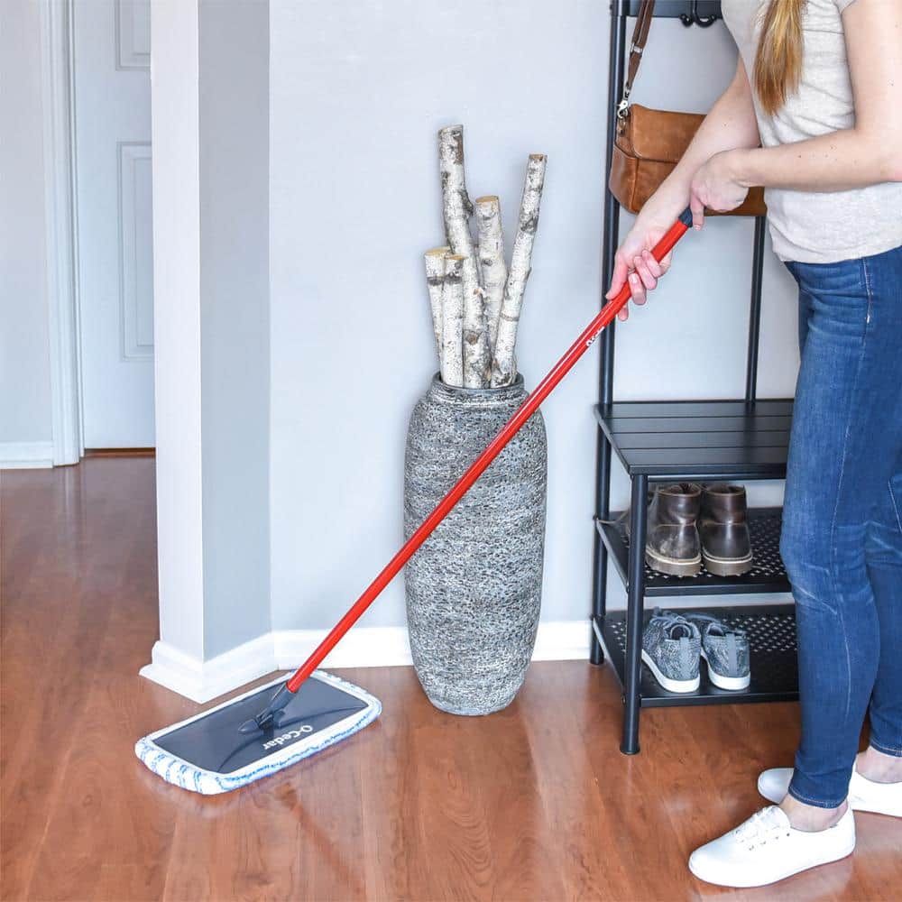 White and Blue Microfiber Flat Mop Refill for Hardwood Floors
