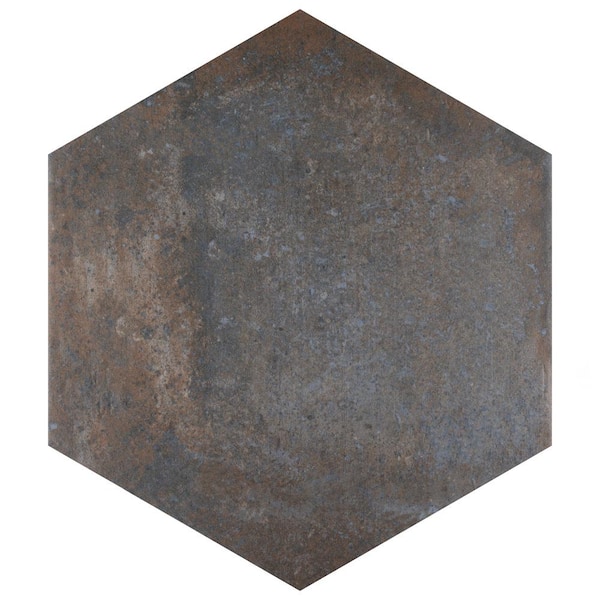 Boston Ferro Hex Ombra 7 in. x 8 in. Porcelain Floor and Wall Take Home Tile Sample