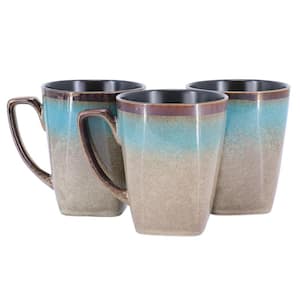 Tequesta 3 Piece 13.5 Ounce Square Stoneware Beverage Mug Set in Taupe