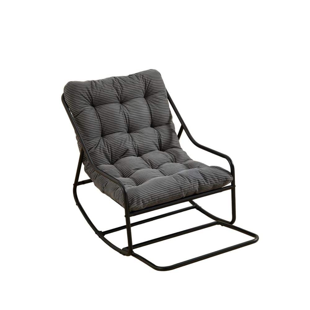 Metal Outdoor Rocking Chair with Dark Grey Cushion, 300 lbs Steel Frame for Indoor & Outdoor Use price history on PriceWatchPro